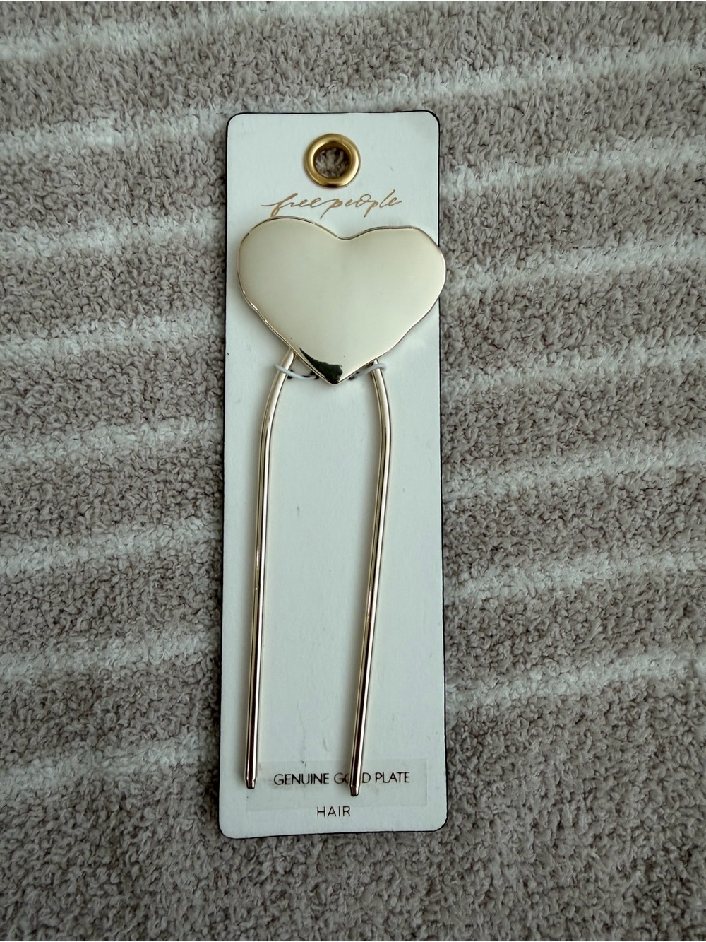 Brand New Free People Gold-Plated Heart hair pin accessory